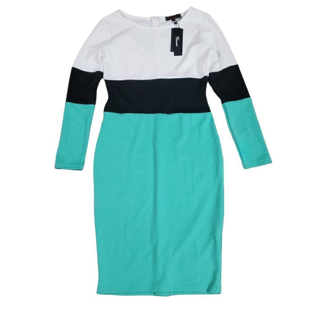 NWT Viwenni Colorblock Long Sleeve Dress MEDIUM